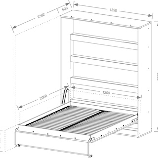 łóżko 120x200 składane w szafie Perfect 08 nowoczesne półkotapczan