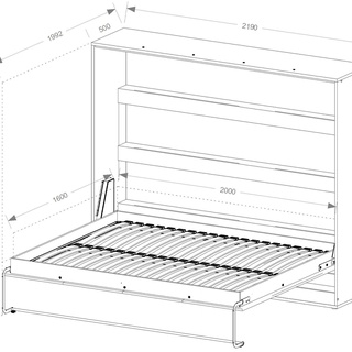 łóżko 160x200 w szafie duże szerokie Perfect 13 półkotapczan 160