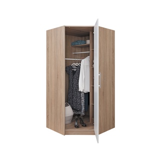 szafa 95 narożna z półkami drążkiem Smart SR4 uchylna duża rogowa garderoba artisan do pokoju sypialni przedpokoju