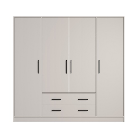 Szafa 200 czterodrzwiowa SMART SR1 z półkami szufladami duża kaszmir