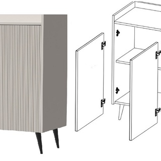 zestaw z frez lamelami na nóżkach Ademo 1 komoda rtv szafka regał
