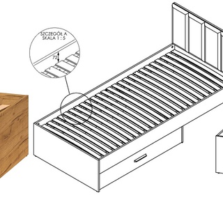 zestaw meble młodzieżowych dla dzieci Colt 1 z biurkiem szafą regałem łóżkiem komodą komplet loft do pokoju