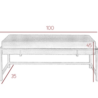 ławka 100 tapicerowana Good G z metalowym stelażem loft czarny