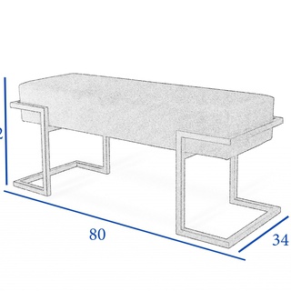 ławka 80 tapicerowana Good C z metalowymi nogami złoty do pokoju