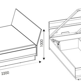 łóżko 160x200 z pojemnikiem zagłówkiem York Y18/ 160 podnoszone loft