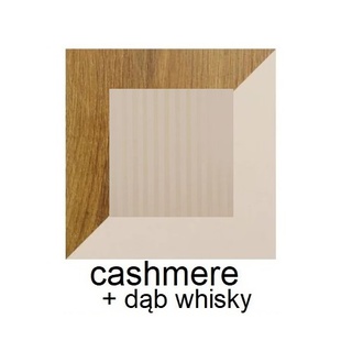 szafa 97 z nóżkami Mossa 01 elegancka dwudrzwiowa półki drążek na wieszaki cashmere + dąb whisky do pokoju sypialni korytarz