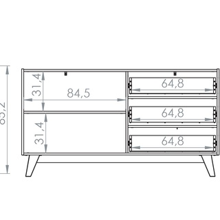 komoda 160 duża z szufladami na nóżkach Freshion 03 szafka szeroka