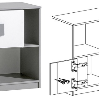 komoda 96 niska Gumi G-17 szafka szara biała