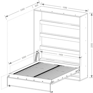 łóżko 140x200 nowoczesne duże młodzieżowe Perfect 10 półkotapczan