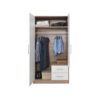 szafa 100 z lustrem szufladami dwudrzwiowa Smart SRL3 uchylna garderoba artisan do sypialni pokoju salonu przedpokoju korytarz