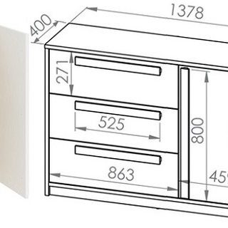 Komoda 138 z szufladami półką Drop 08 duża szafka szeroka młodzieżowa dla dzieci buk biały szary do pokoju sypialni