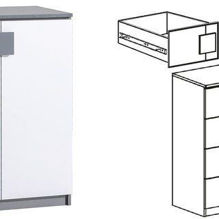 komoda 80 mała z szufladami półką Gumi G-3 szafka biała szara