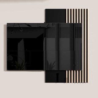 panel 80 z lamelami wiszący Cali 10 ozdobny na ścianę dąb artisan + czarny do pokoju salonu sypialni