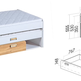 łóżko 80x200 podwójne wysuwanre Lorento L-16 dla rodzeństwa dzieci