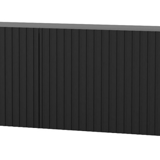 szafka 150 rtv Kolder 02 czarna nowoczesna frezowana stolik duży pod telewizor czarny mat do pokoju salonu