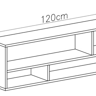półka 120 ścienna Pixel PX12 regał wiszący nad biurko komodę łóżko dąb biszkoptowy + biały do pokoju sypialni korytarza