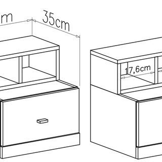 szafka 40 mała z szufladą nocna Mobi MO17 stolik nocny do pokoju